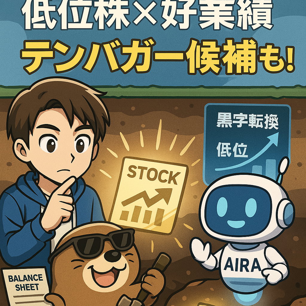 【日本株】低位株✖️好業績銘柄を紹介!黒字転向化によるテンバガー候補もあり!【2025】